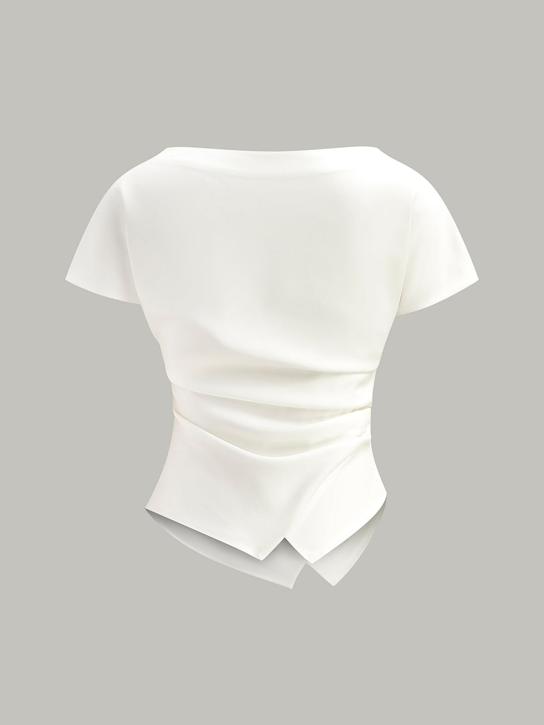 Asymmetrisches T-Shirt mit Raffung