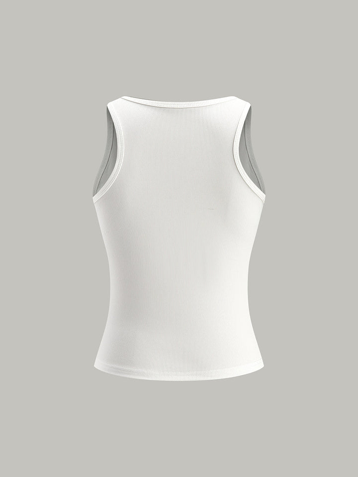 Rippstrick-Oberteil mit Metalldetail