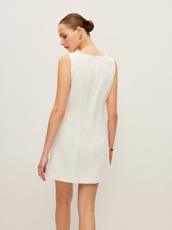 Ärmelloses Denim-Kleid