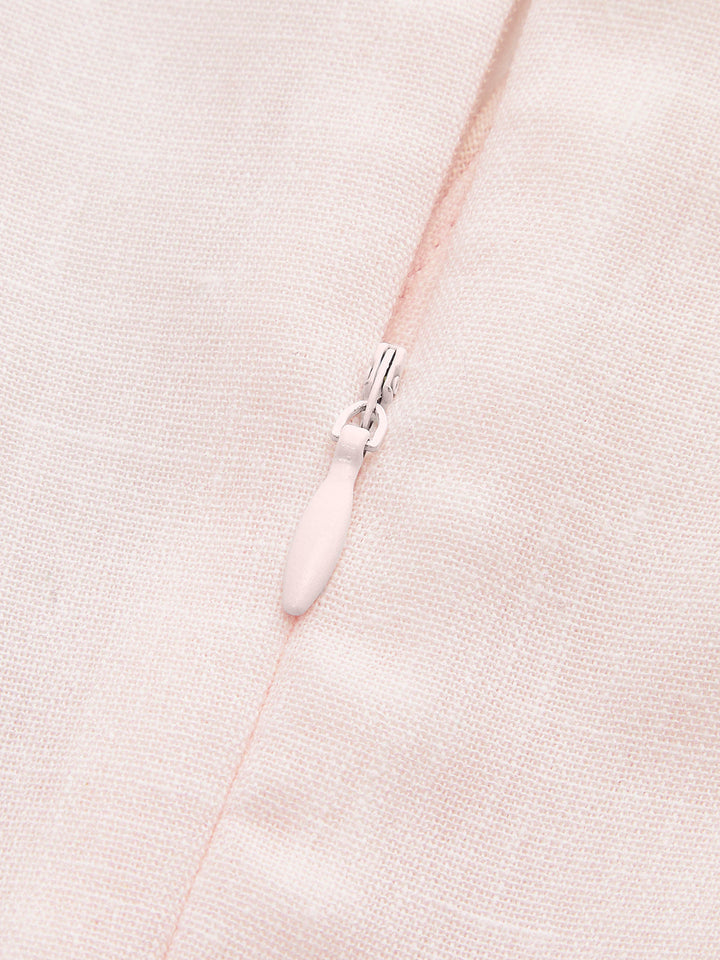 V-Ausschnitt Blumenkleid mit Bindegürtel