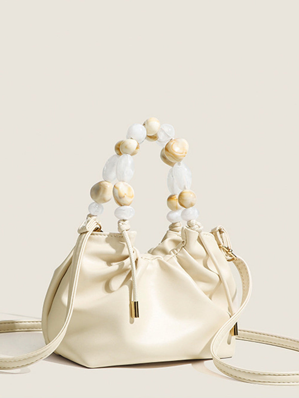 Pastell Perlenhenkel Hobo Tasche
