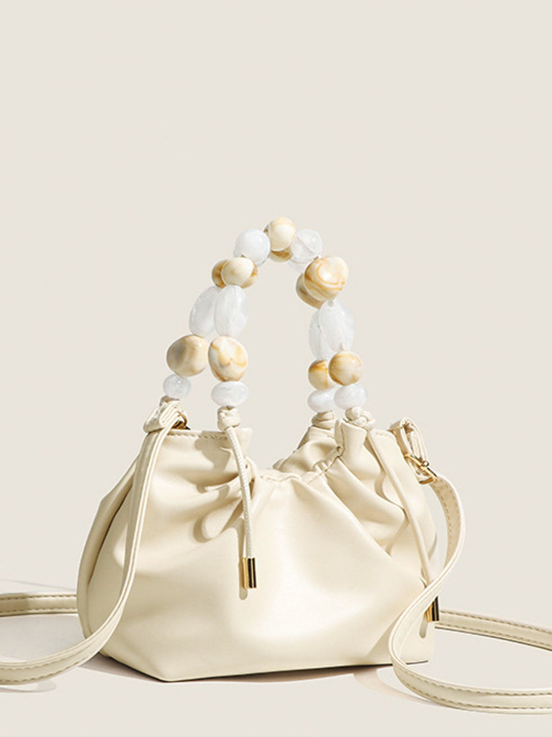 Pastell Perlenhenkel Hobo Tasche