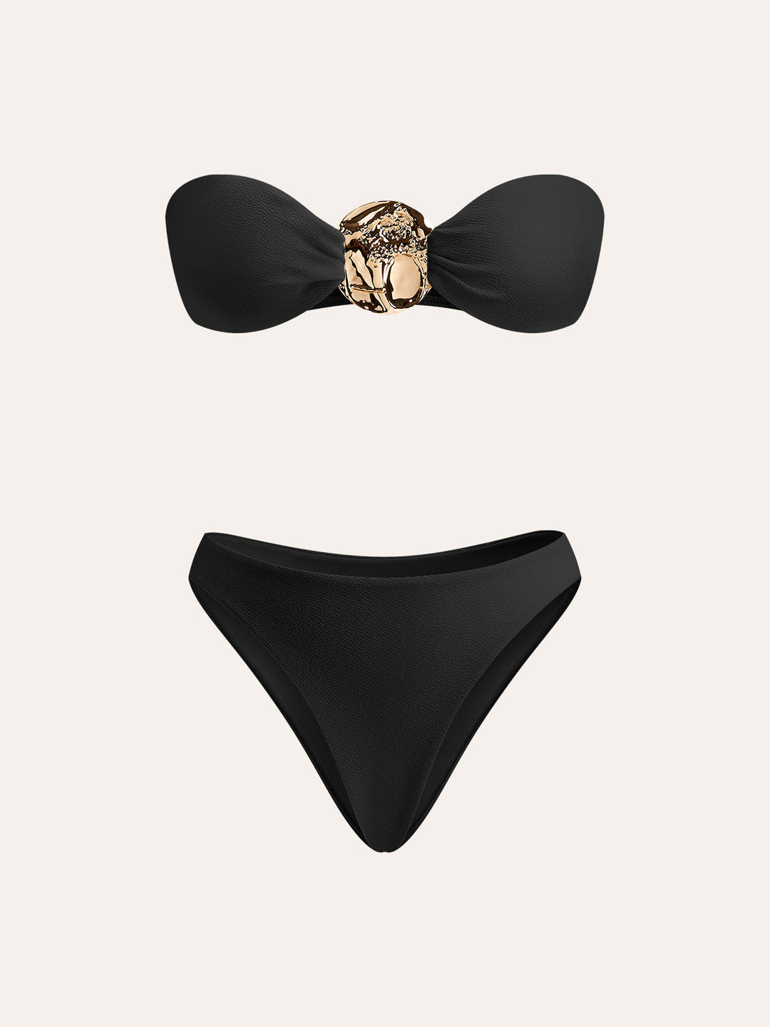 Gold Detail Bikini mit Überwurf