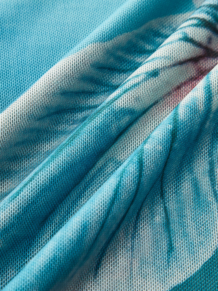Rückenfreies Blumenmuster Ärmelloses Kleid
