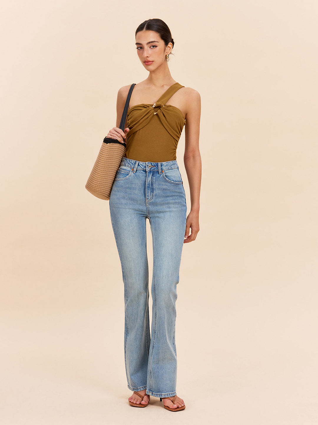 Oberteil mit Twist-Front und One-Shoulder-Träger