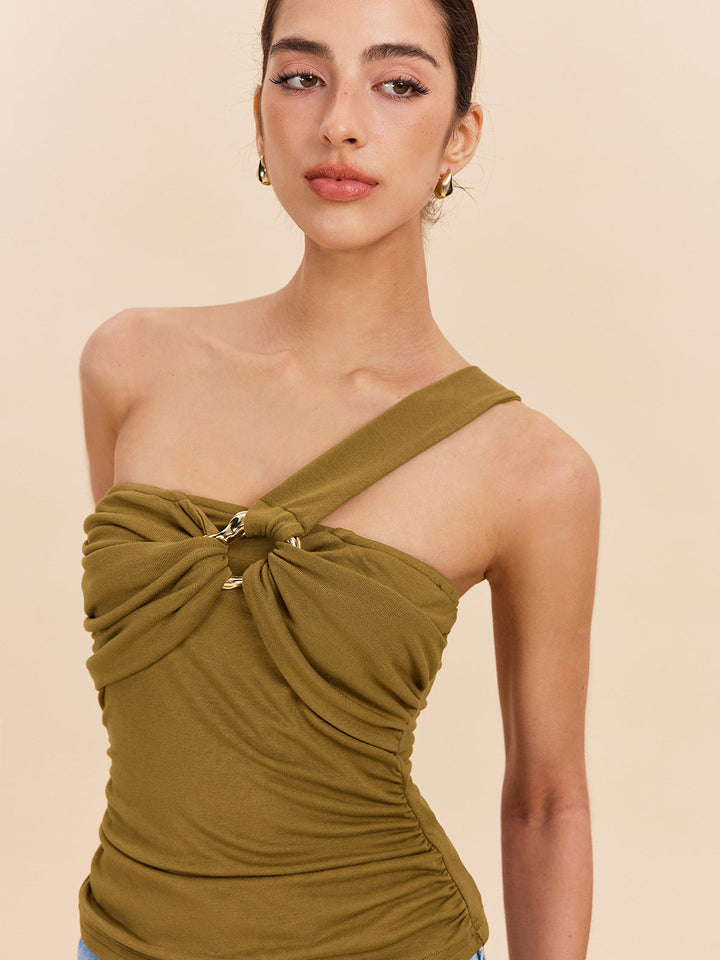 Oberteil mit Twist-Front und One-Shoulder-Träger