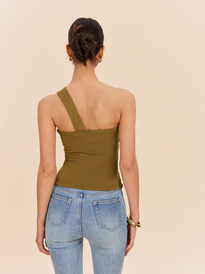 Oberteil mit Twist-Front und One-Shoulder-Träger