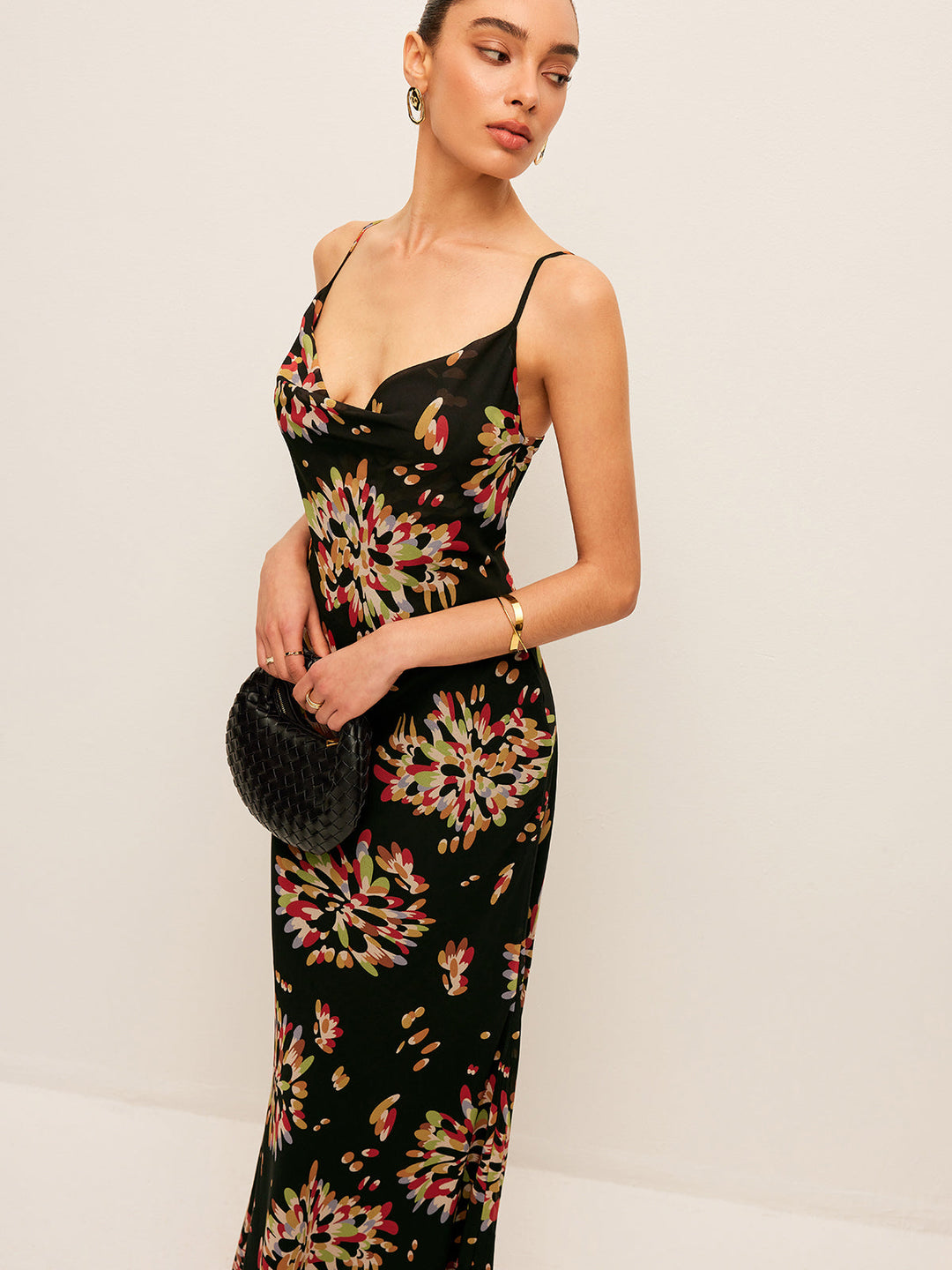Boho Gebundenes Chiffon-Kleid mit Rückenschnürung