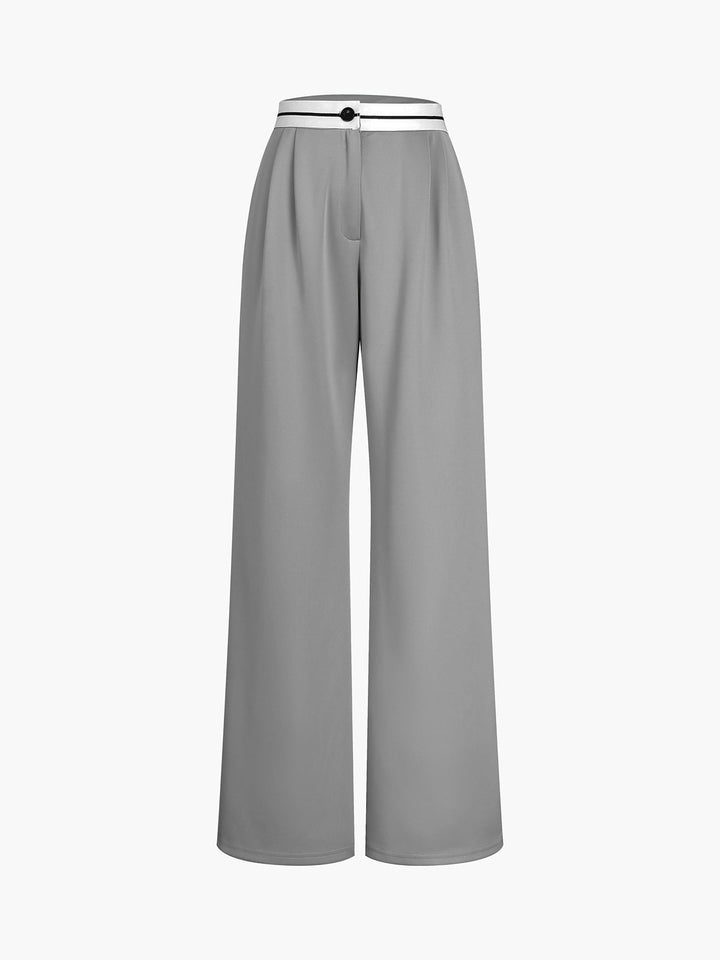 Tube Top Zweiteiler Kontrastbundhose Set