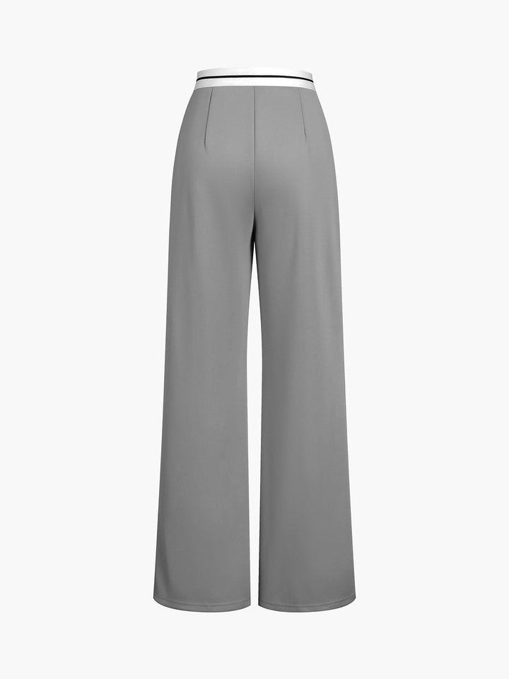 Tube Top Zweiteiler Kontrastbundhose Set