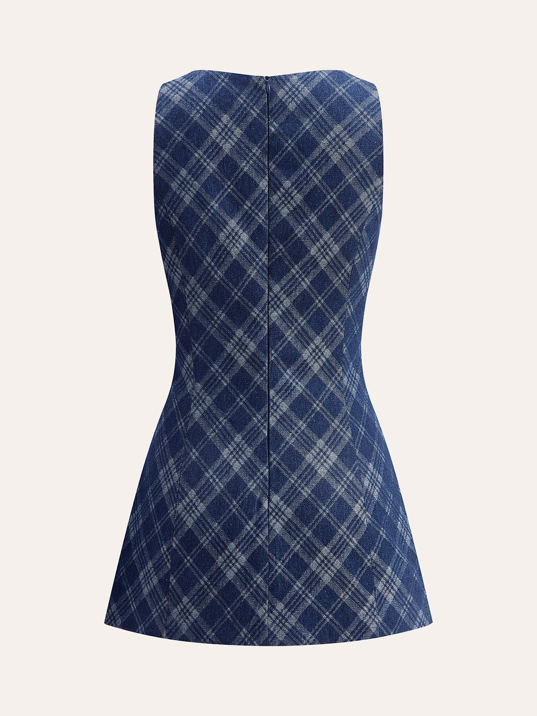 Denim Kleid mit Rundhalsausschnitt, Zierknöpfen und Taschen