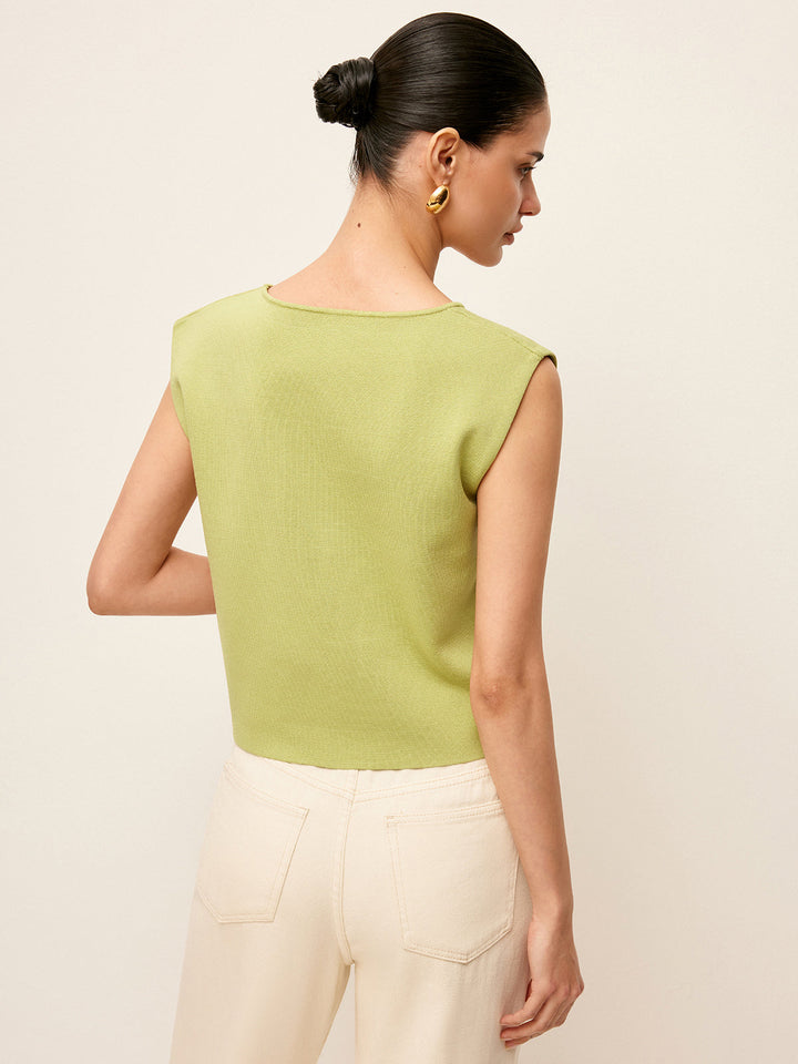Metallisches Strickoberteil