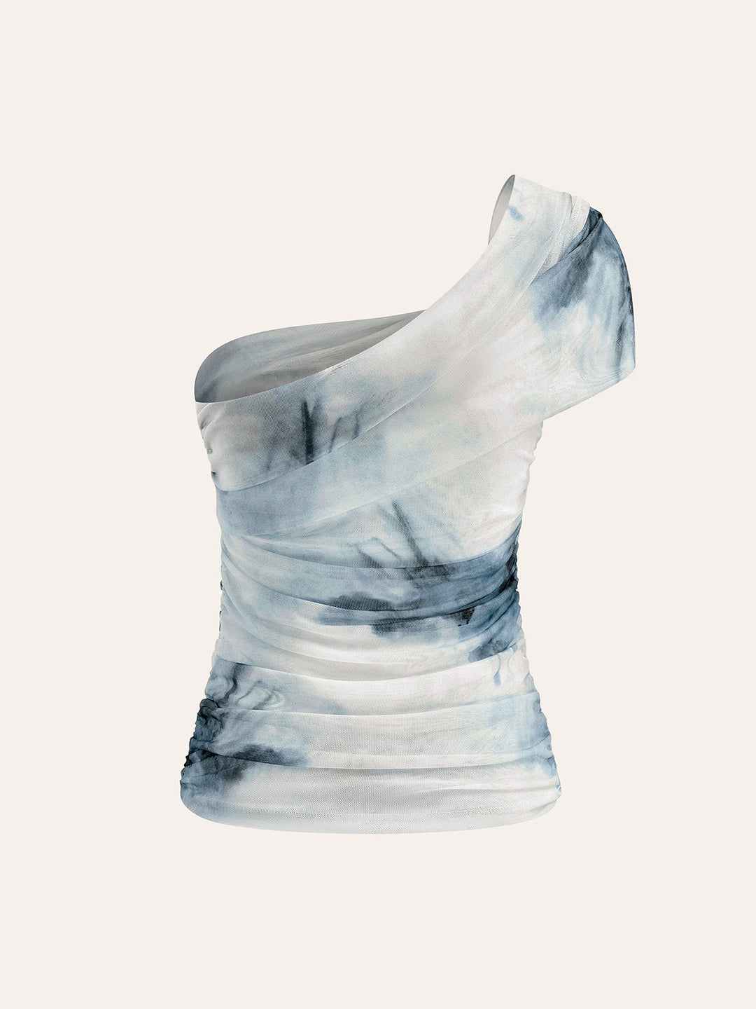 Semi-Sheer One-Shoulder Top