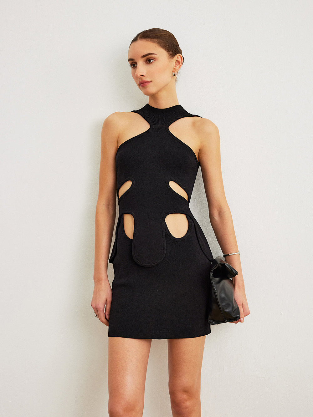 Cut-Out Halter Kleid