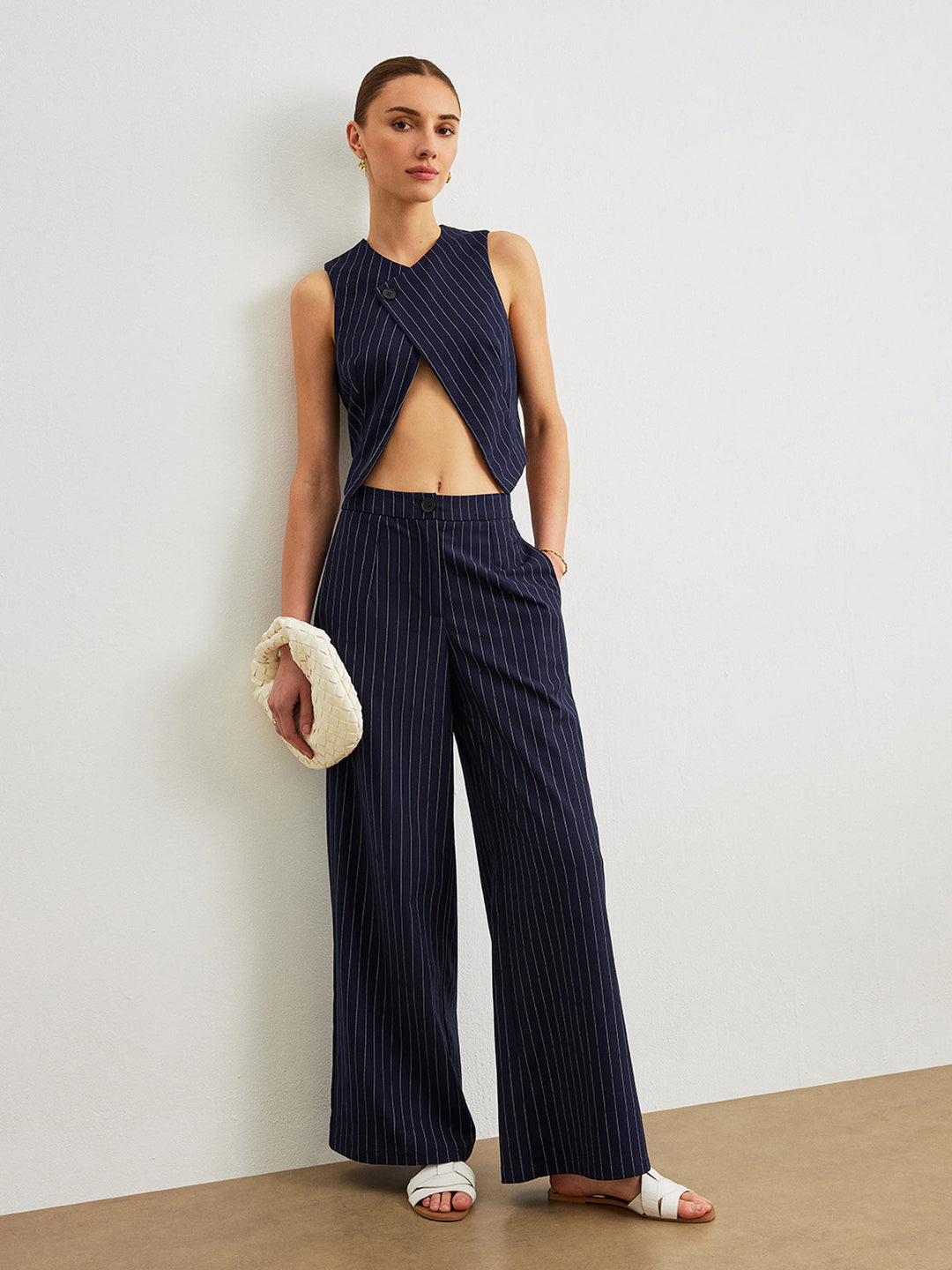 Pinstreifen Hosen-Set Mit Taschen