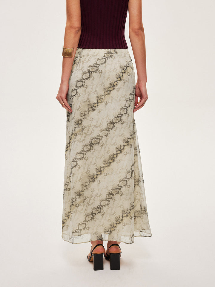 Mid-Waist Print Flowy Rock