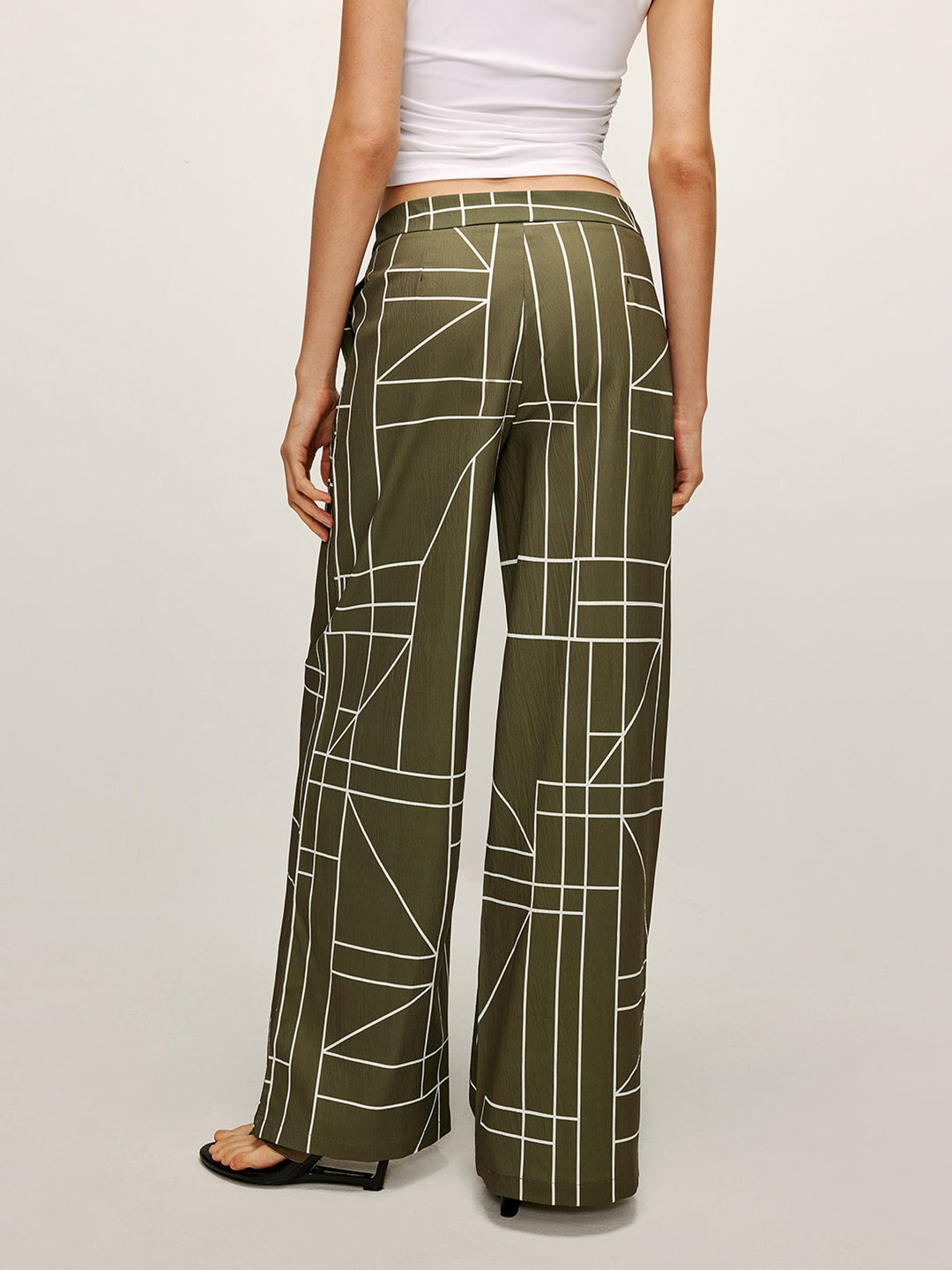 Bedruckte Hosen mit weitem Bein