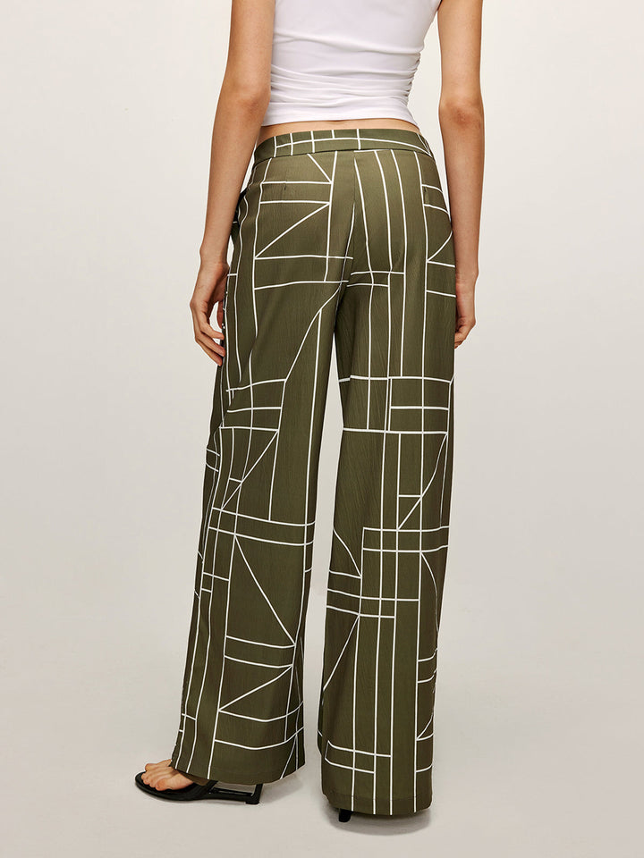 Bedruckte Hosen mit weitem Bein