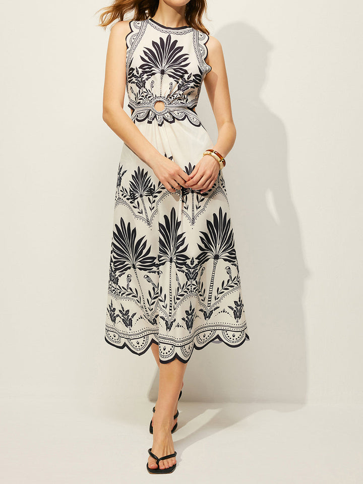 Boho Blumenkleid mit Cut-Out