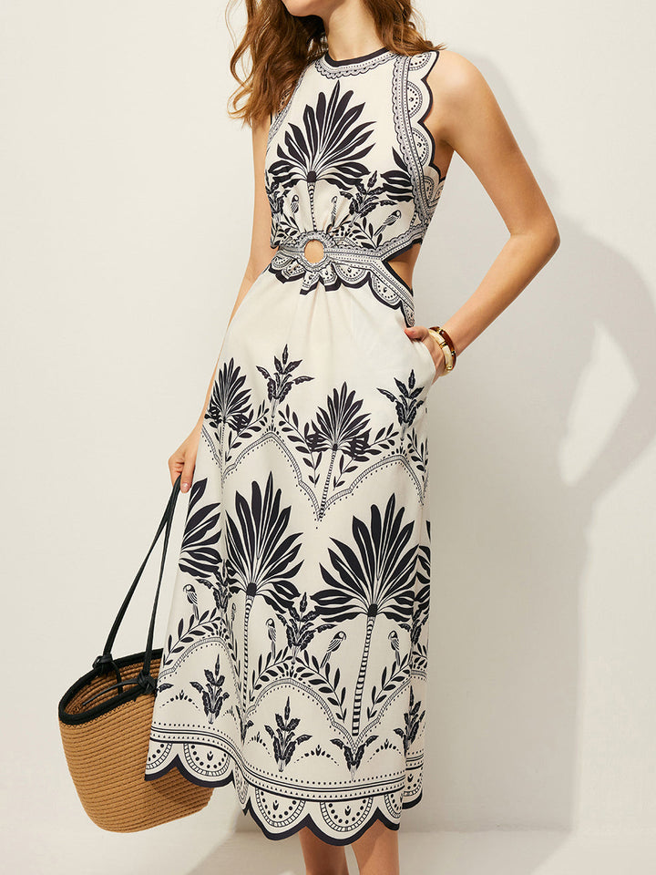 Boho Blumenkleid mit Cut-Out