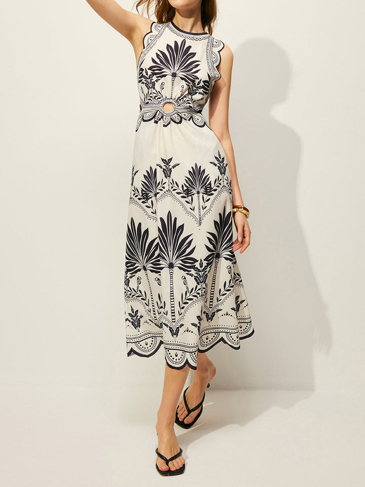Boho Blumenkleid mit Cut-Out