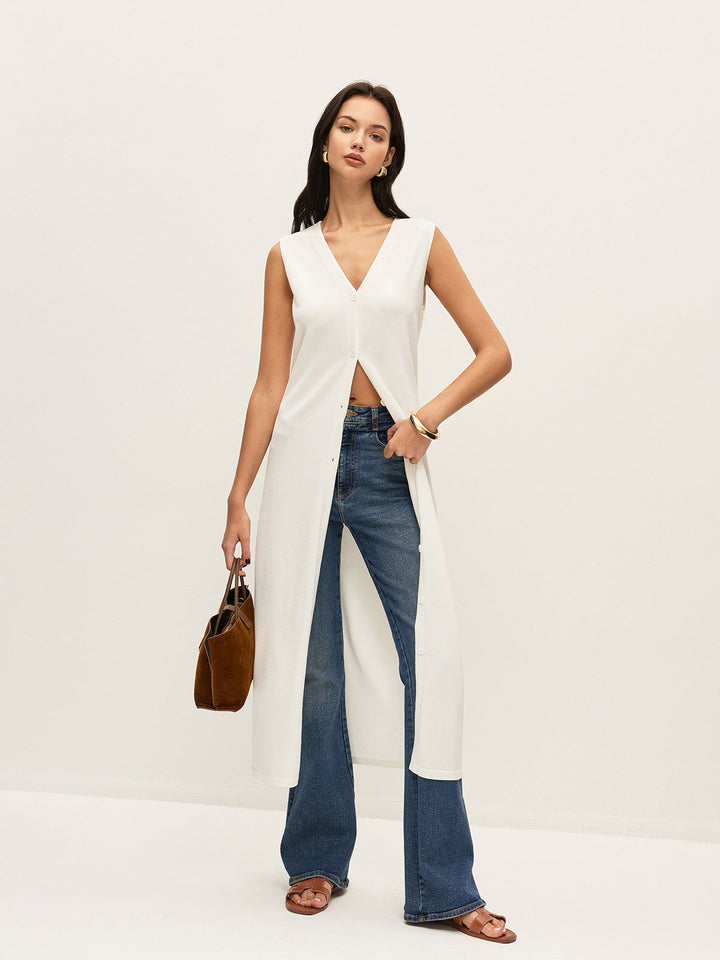 Buttoned Vest Gestrickte Hose Set