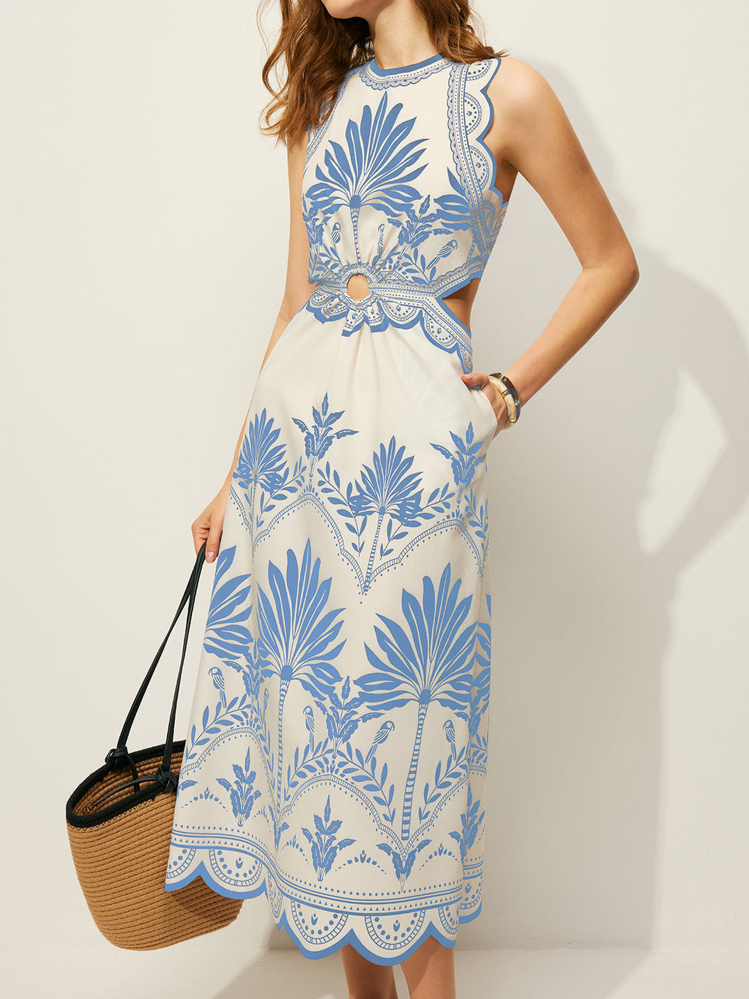 Boho Blumenkleid mit Cut-Out