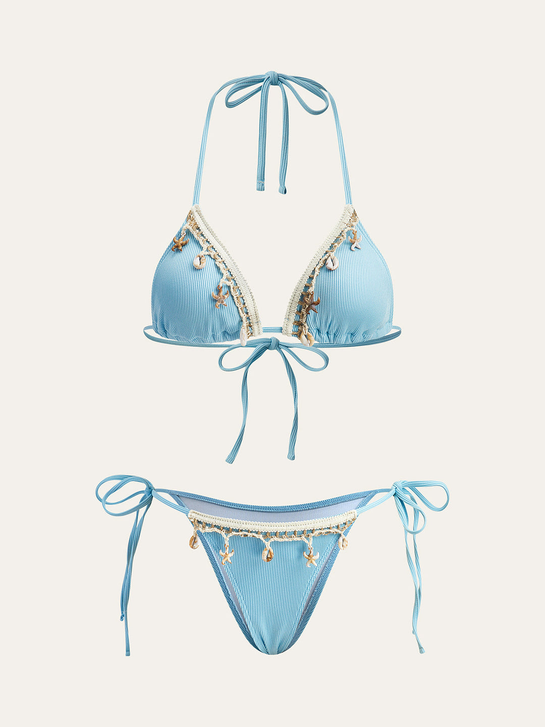 Shell-Charm-Träger-Bikini-Set