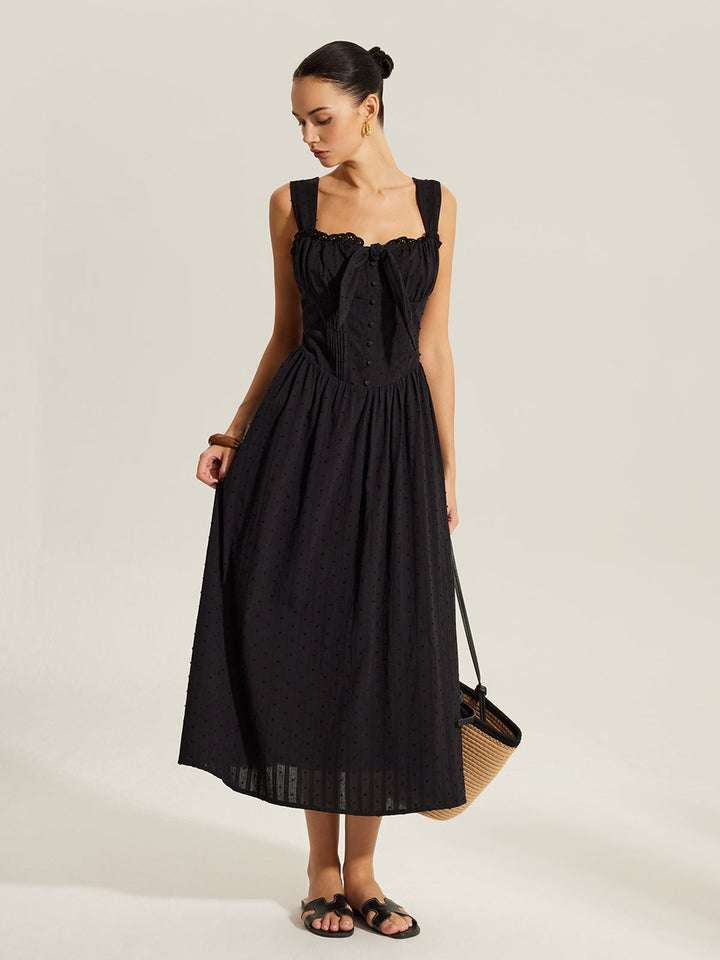 Kleid mit herzförmigem Ausschnitt aus Baumwolle
