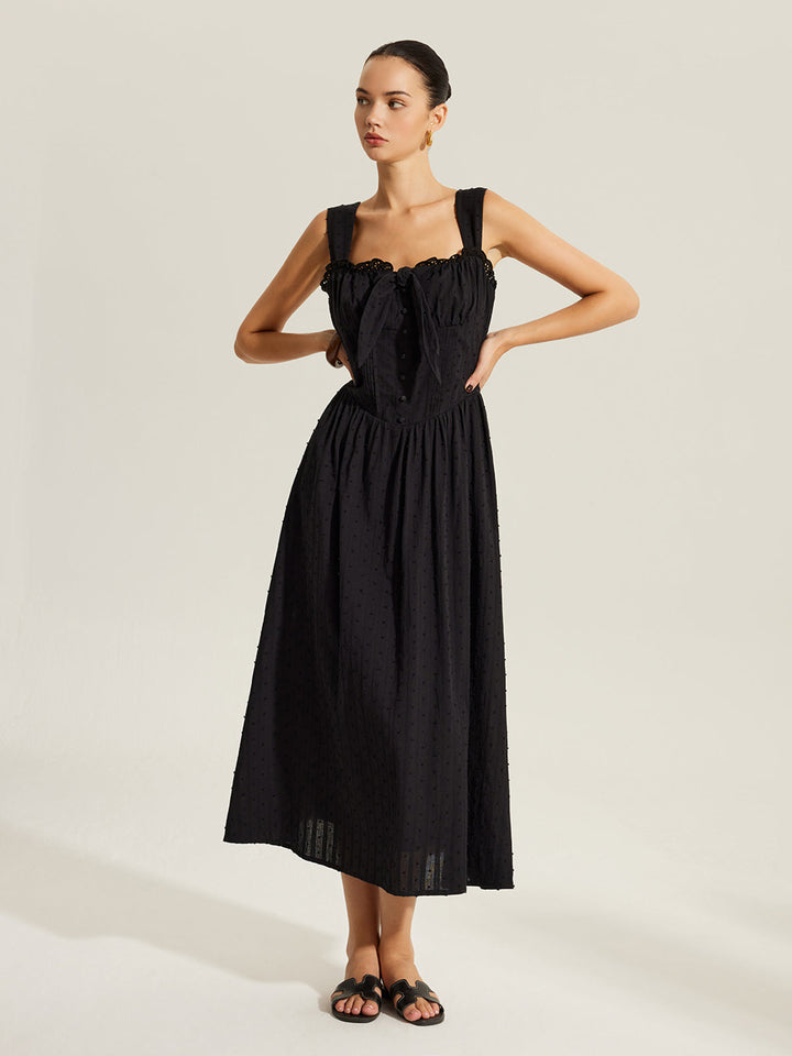 Kleid mit herzförmigem Ausschnitt aus Baumwolle