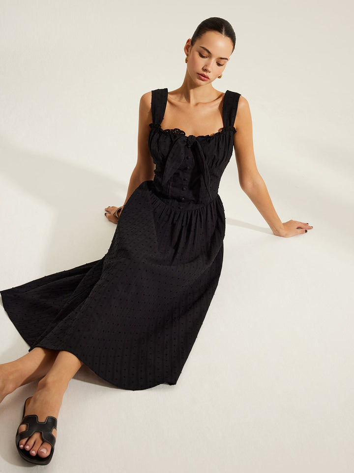 Kleid mit herzförmigem Ausschnitt aus Baumwolle
