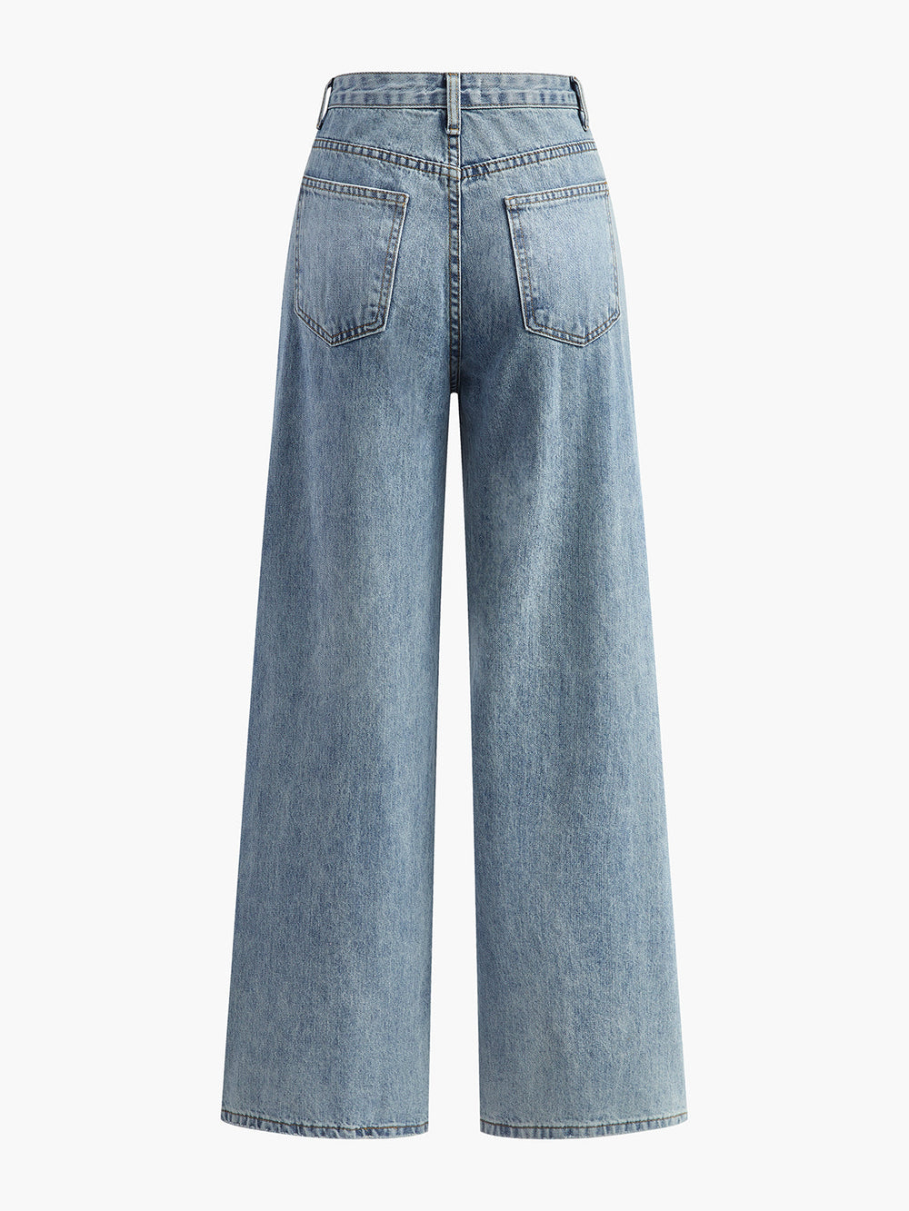 Asymmetrische Jeans mit weitem Bein und Taille