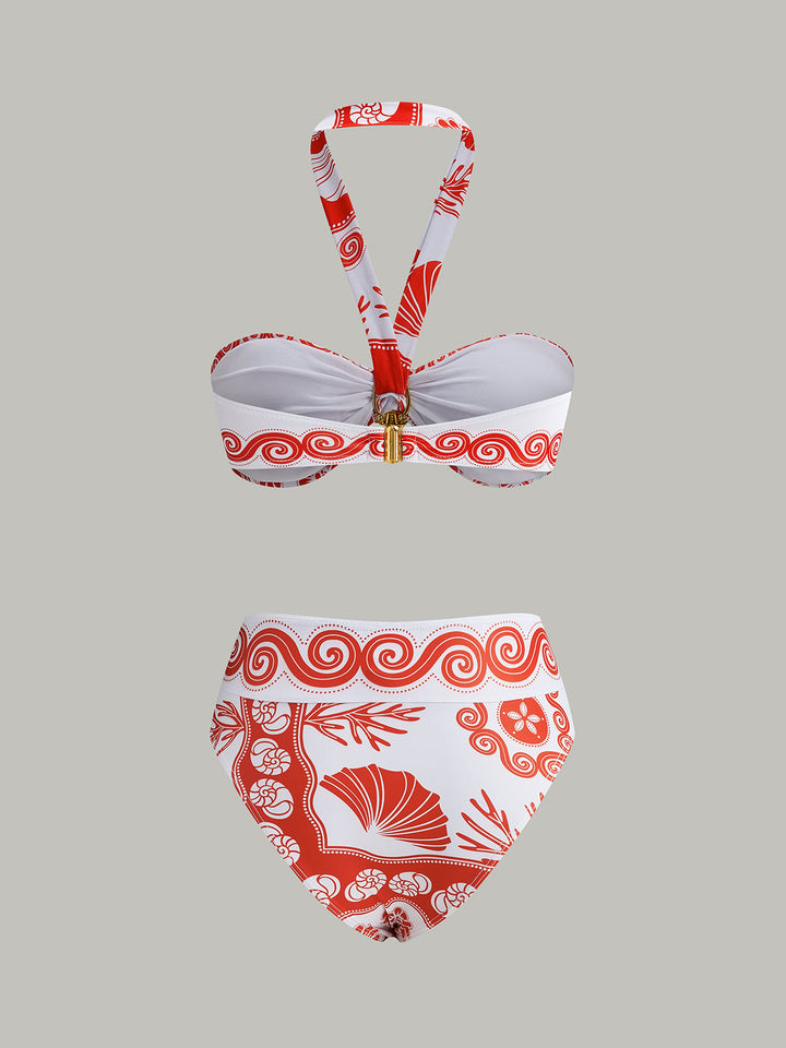 Halter-Bikini-Set mit Print