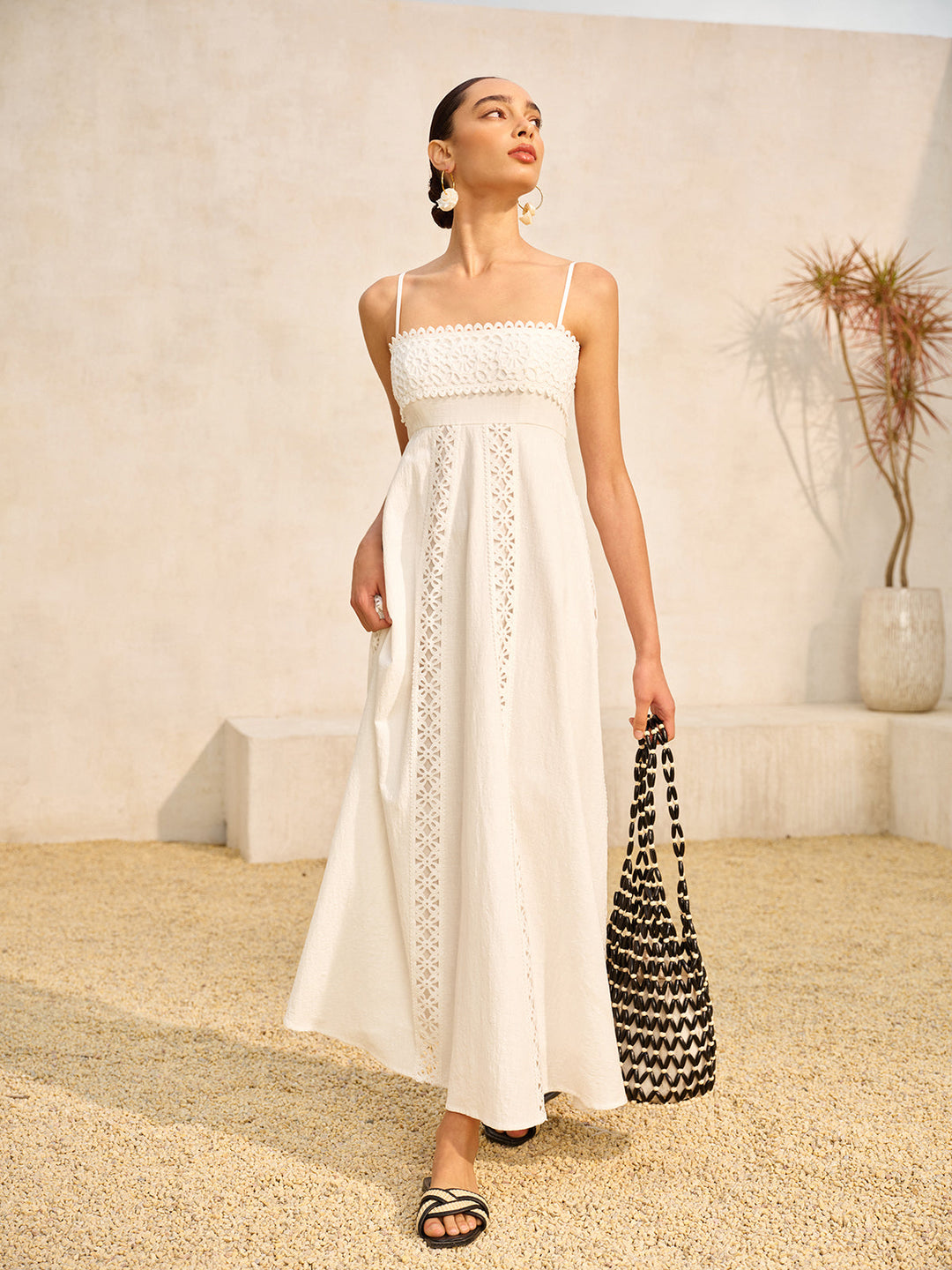 Spitzen-Cami-Kleid aus Baumwolle