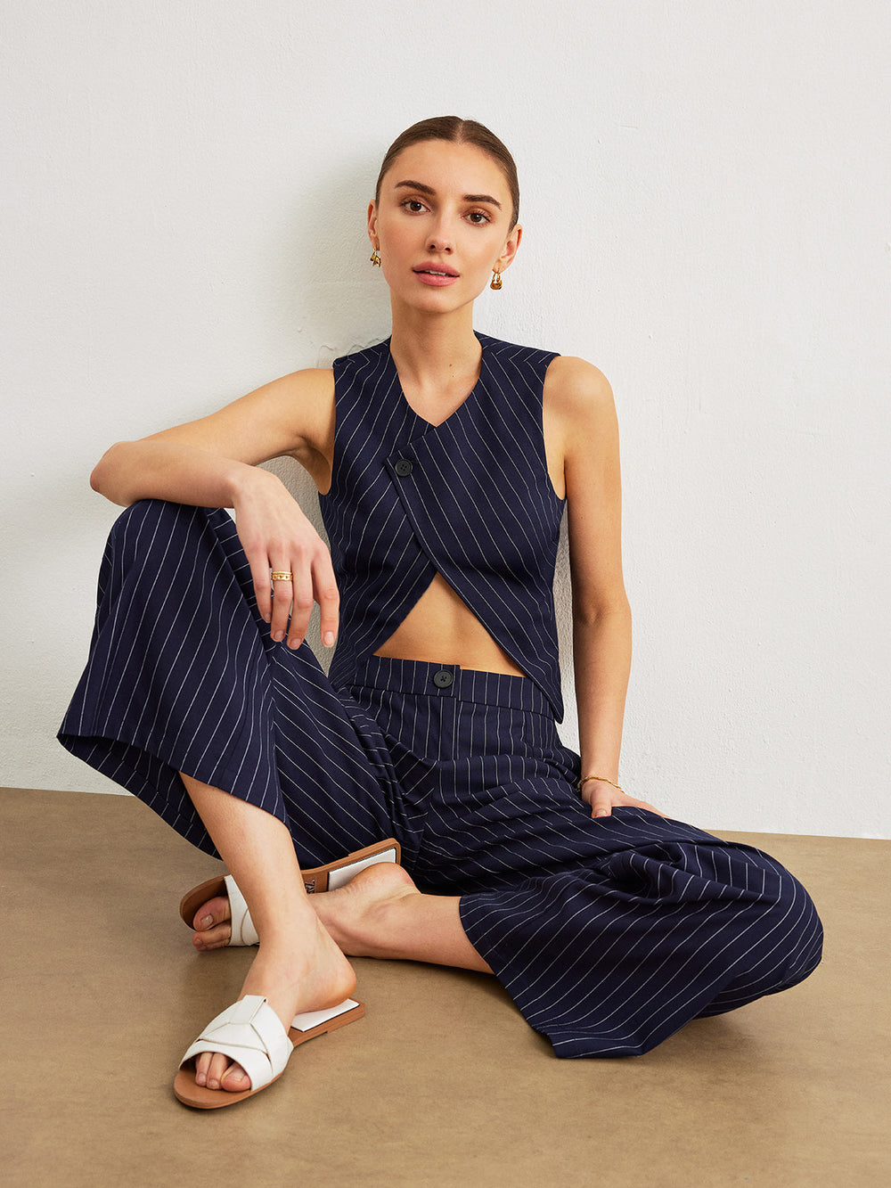 Pinstreifen Hosen-Set Mit Taschen