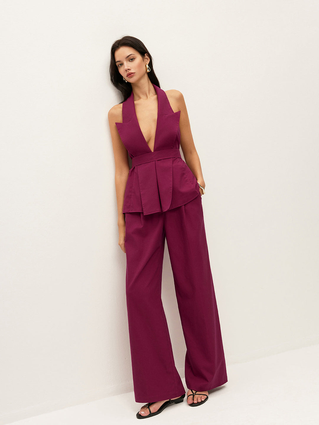 Halter-Hals-Hosenteil mit Taschen