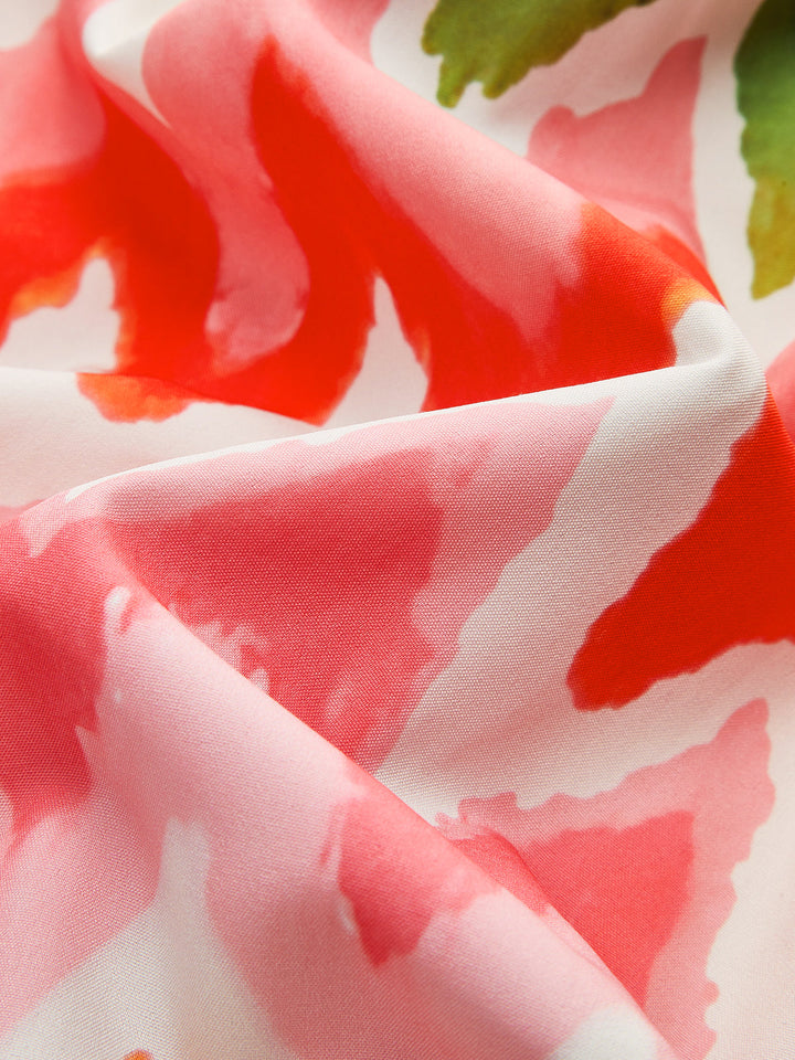 Zickzack-Print-Rüschen-Halter-Kleid