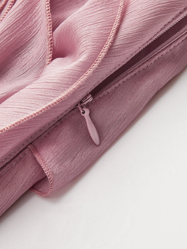 Halbtransparenter Chiffon-Rock mit 3D-Rosetten