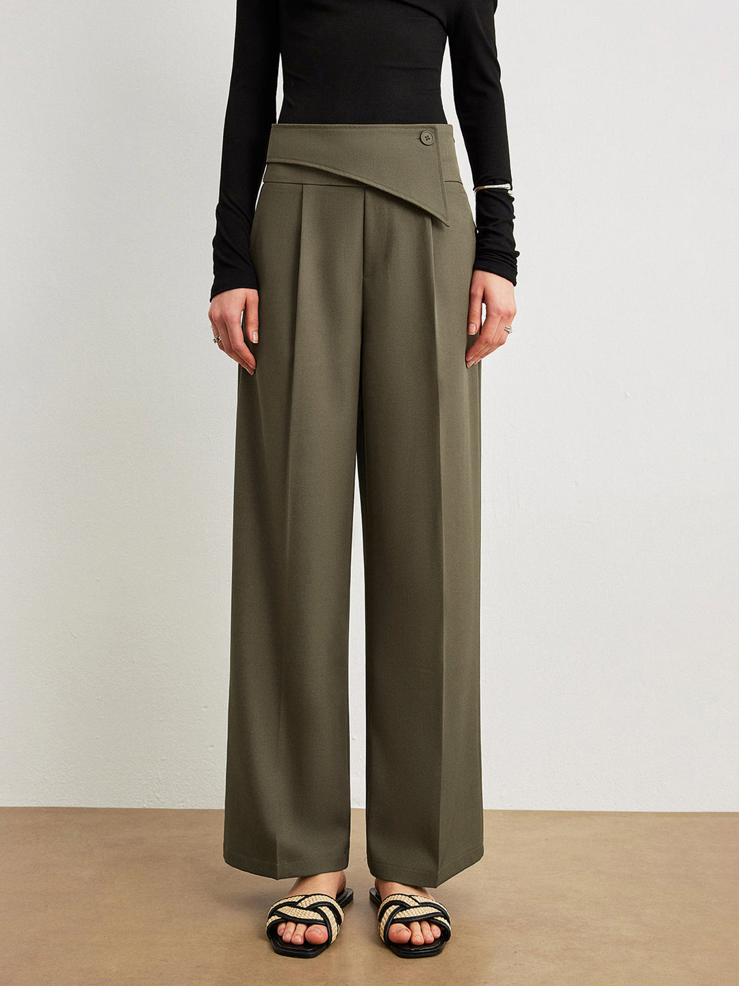 Mid-Waist Asymmetrische Hose