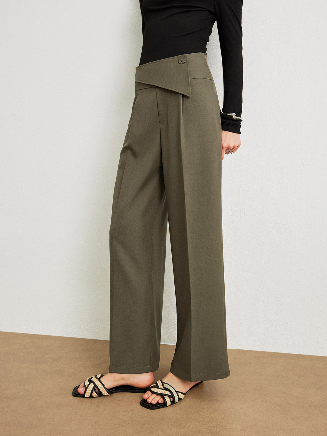 Mid-Waist Asymmetrische Hose