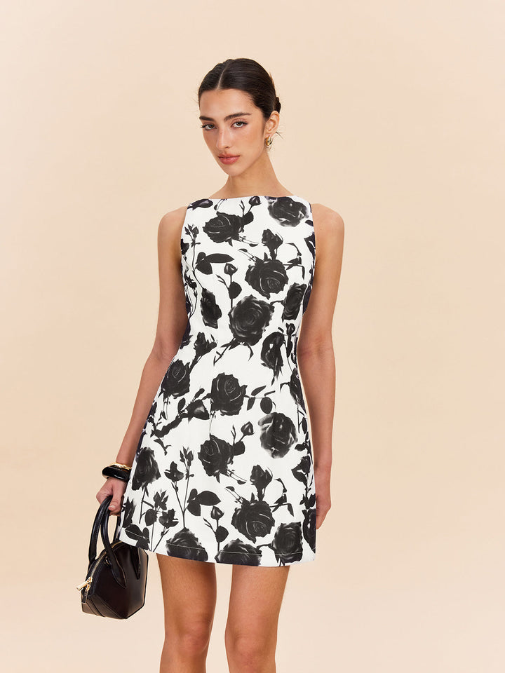 Rückenfreies Blumenkleid