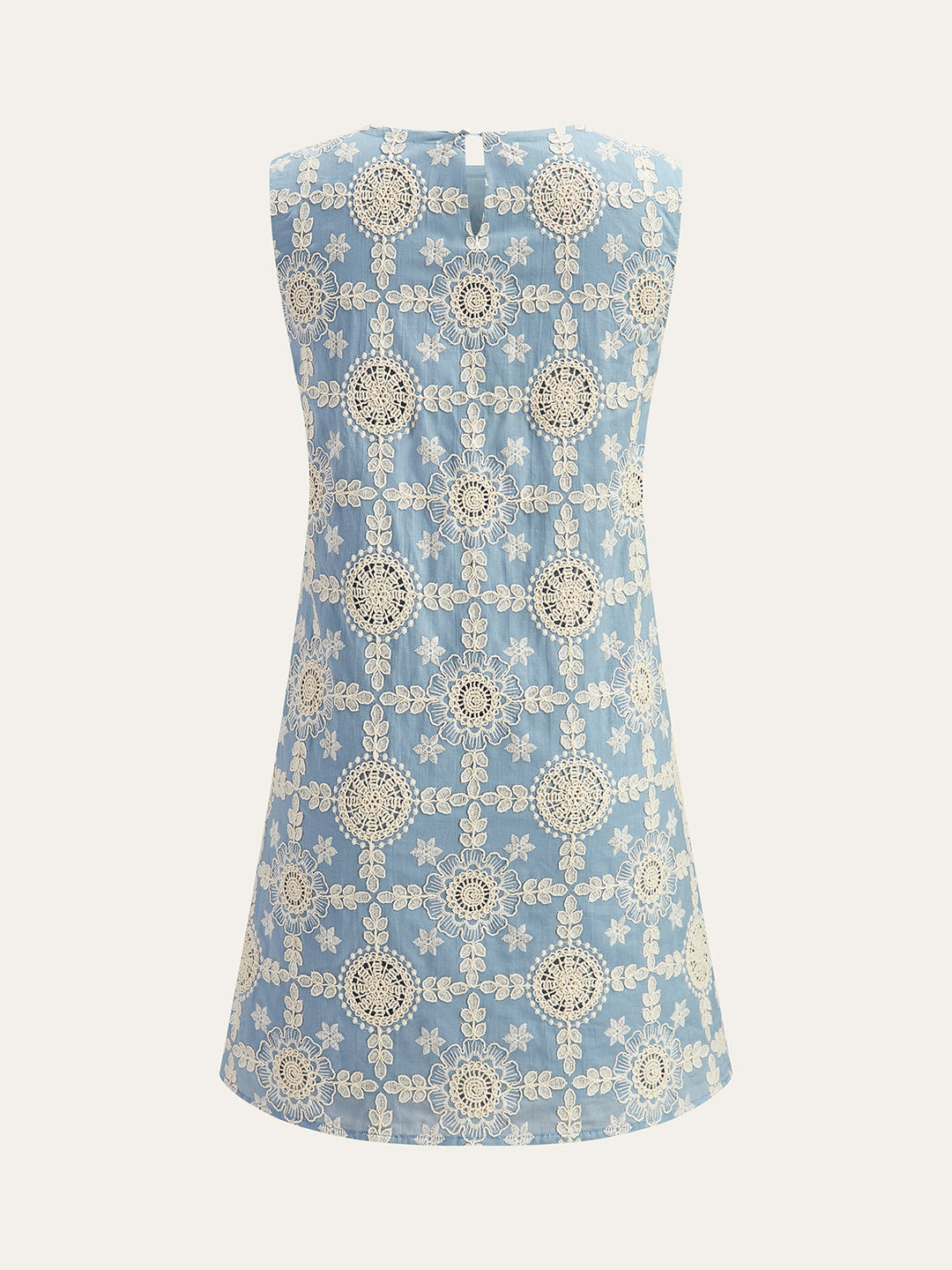Ärmelloses Kleid aus bestickter Baumwolle