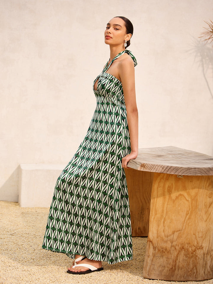 Halter-Kleid mit Schlüsselloch-Ausschnitt