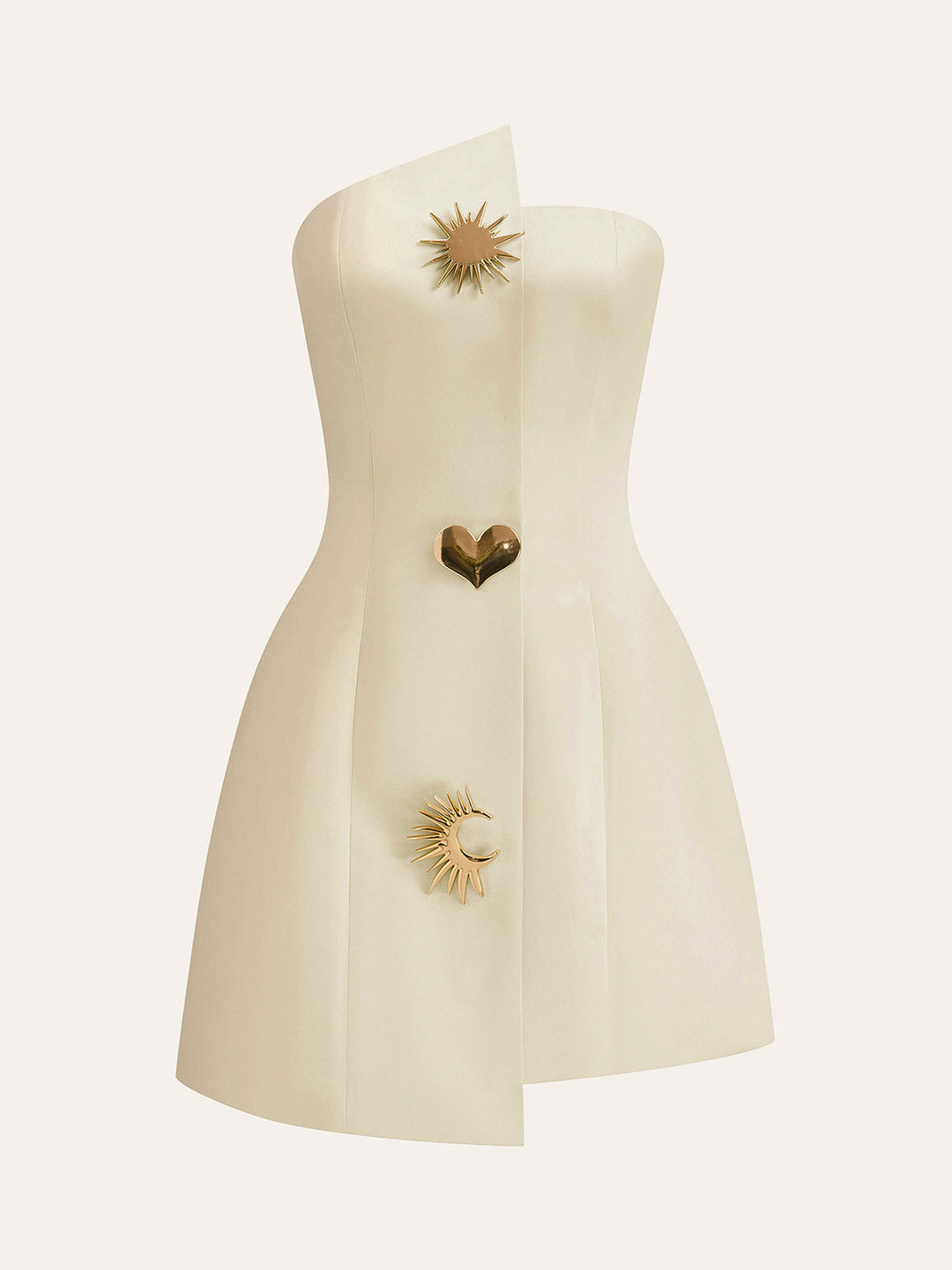 Satin asymmetrisch verzierte trägerloses Kleid