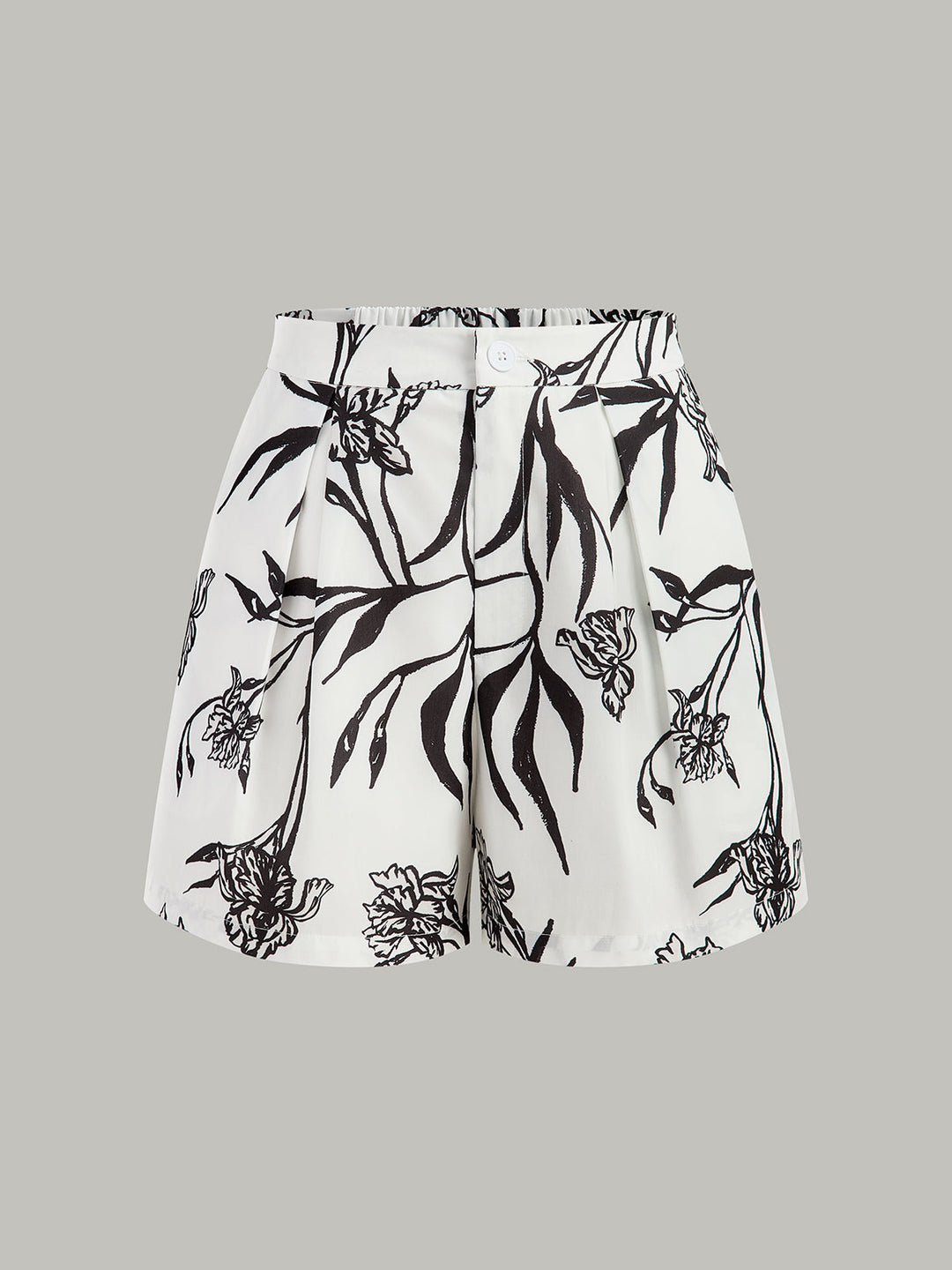 Floral Print Peplum Top Mit Shorts Set