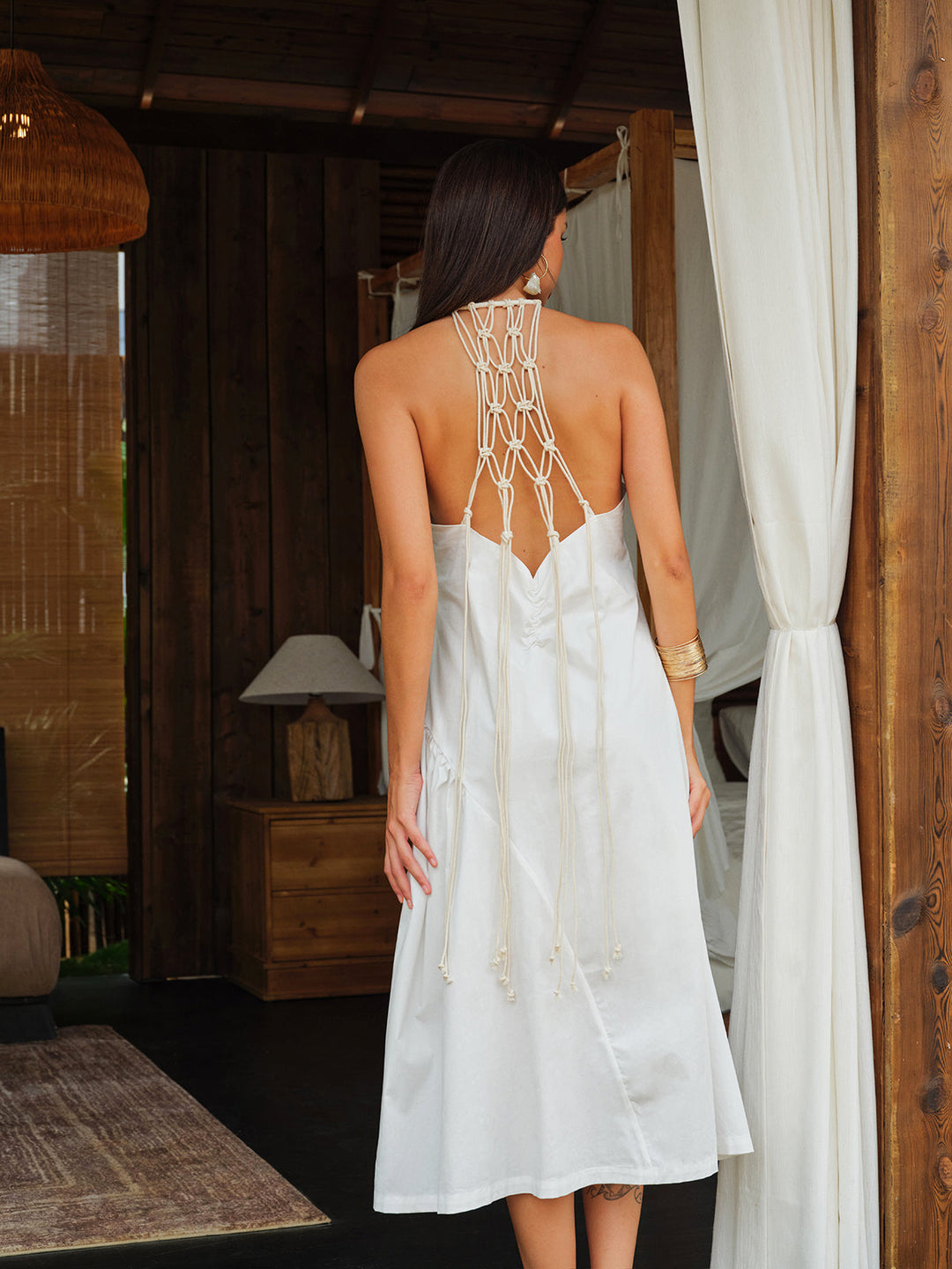 Macrame-Kleid mit Rückenträger