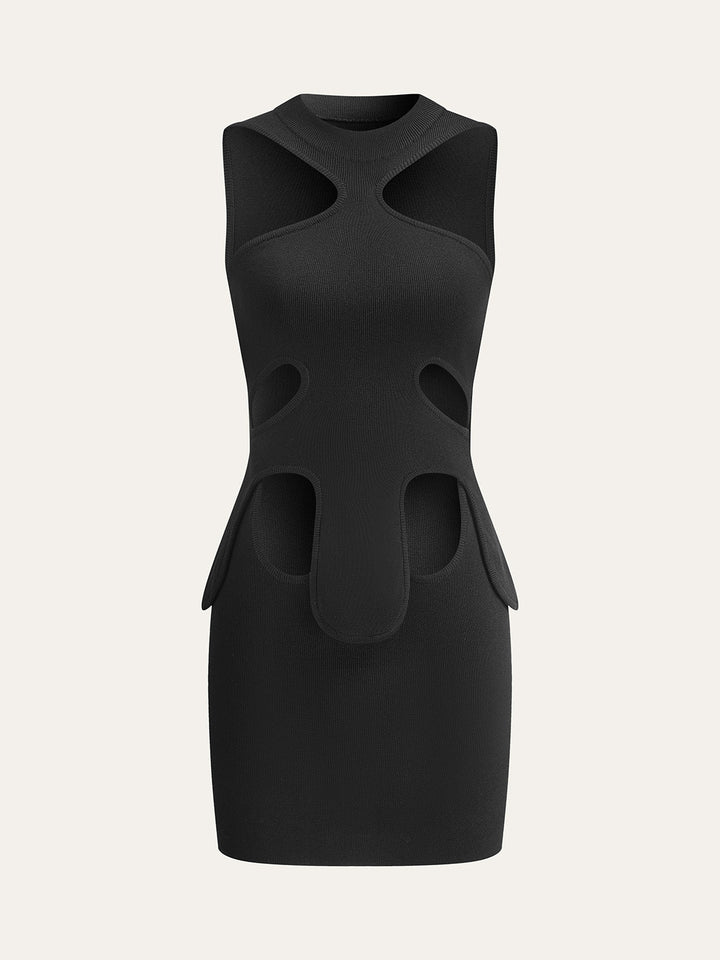 Cut-Out Halter Kleid