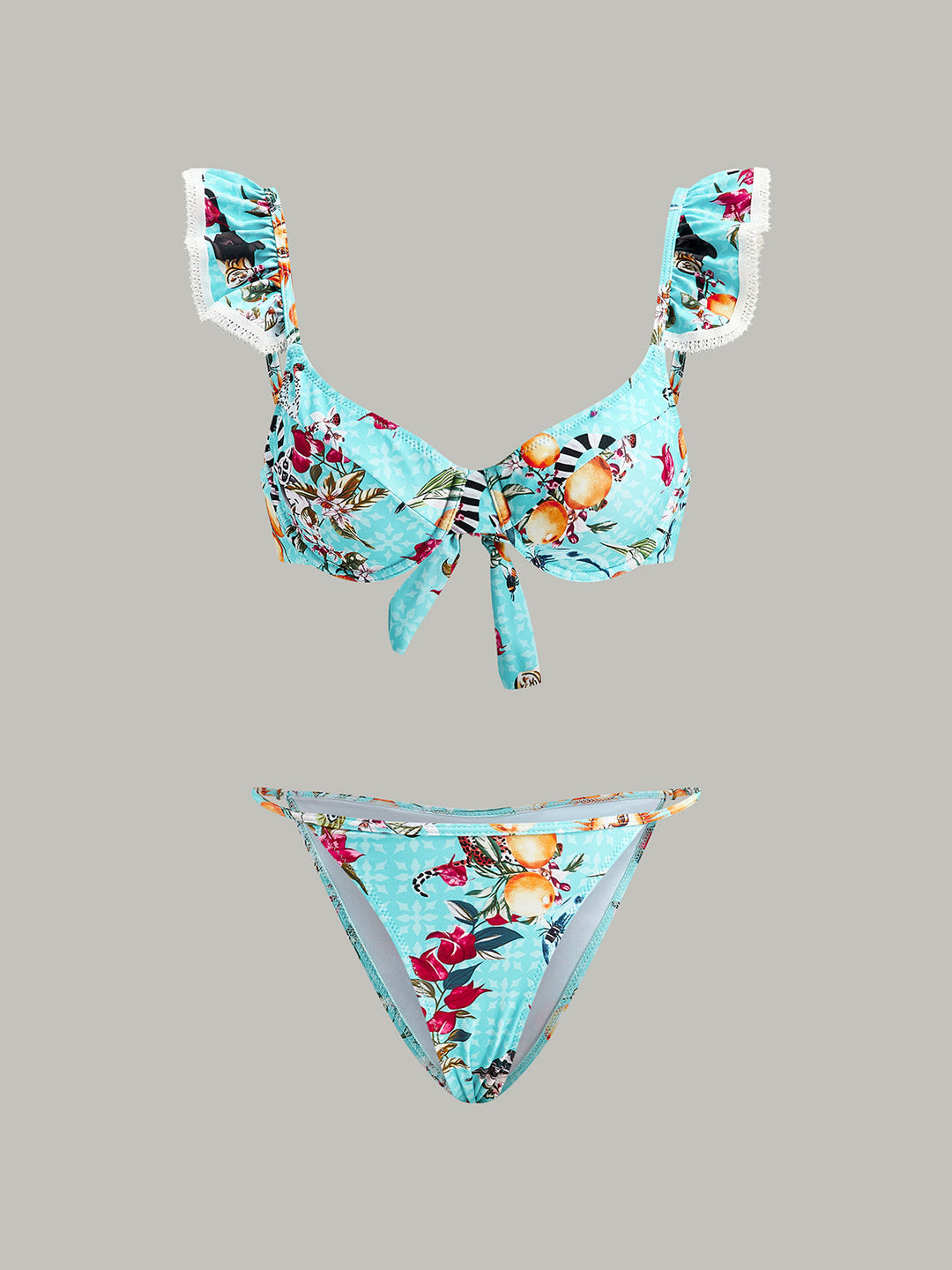 Blumenmuster-Bikini-Set Mit Überziehrock