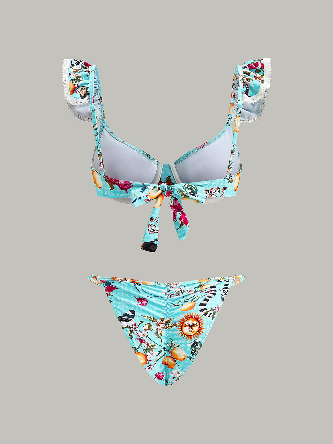 Blumenmuster-Bikini-Set Mit Überziehrock