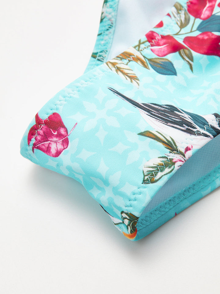Blumenmuster-Bikini-Set Mit Überziehrock